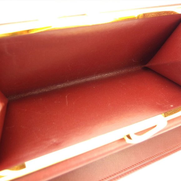 AUTH Cartier wallet mast line Bordeaux leather - Picture 3 of 8